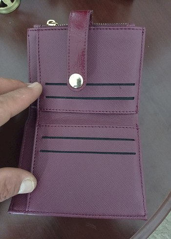 Bordo Deri Kadın Cüzdanı Tokalı - Görsel 2