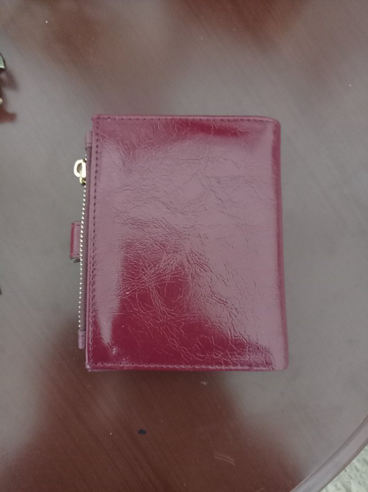 Bordo Deri Kadın Cüzdanı Tokalı - Görsel 3