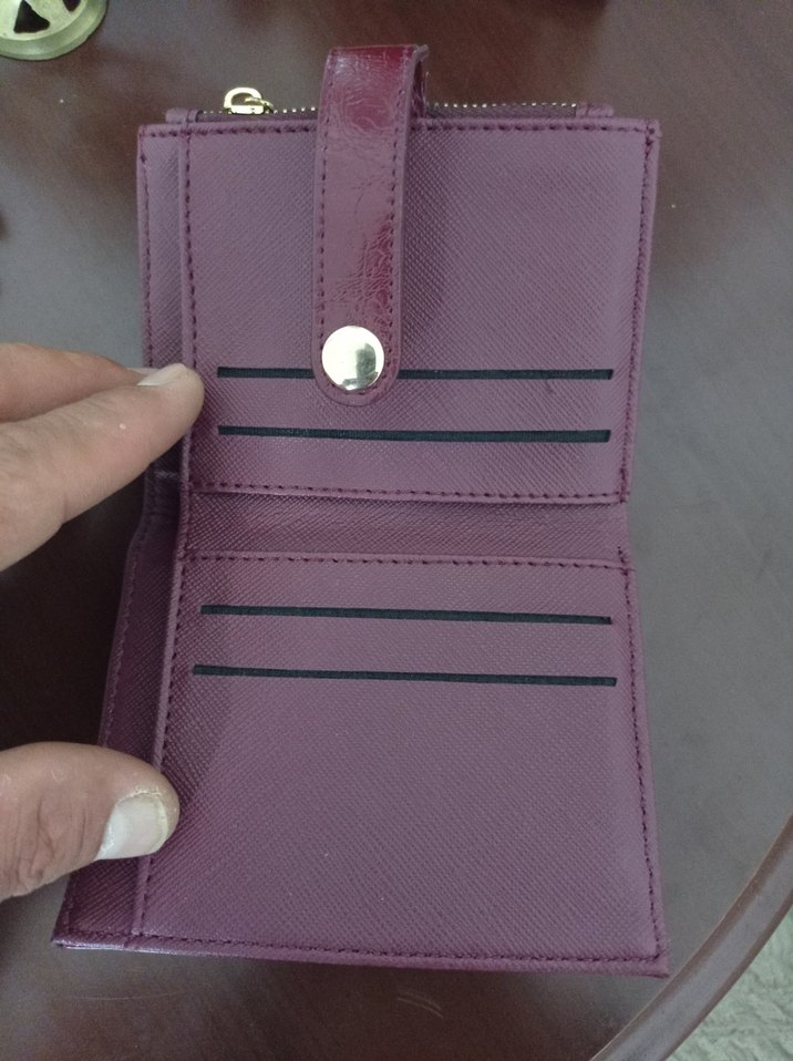 Bordo Deri Kadın Cüzdanı Tokalı - Görsel 2