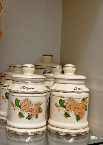 Çiçek Desenli Beyaz Mutfak Baharatlık Seti - Görsel 3