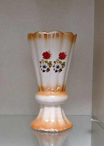 Çiçek Desenli Beyaz Vazo takimi - Görsel 4