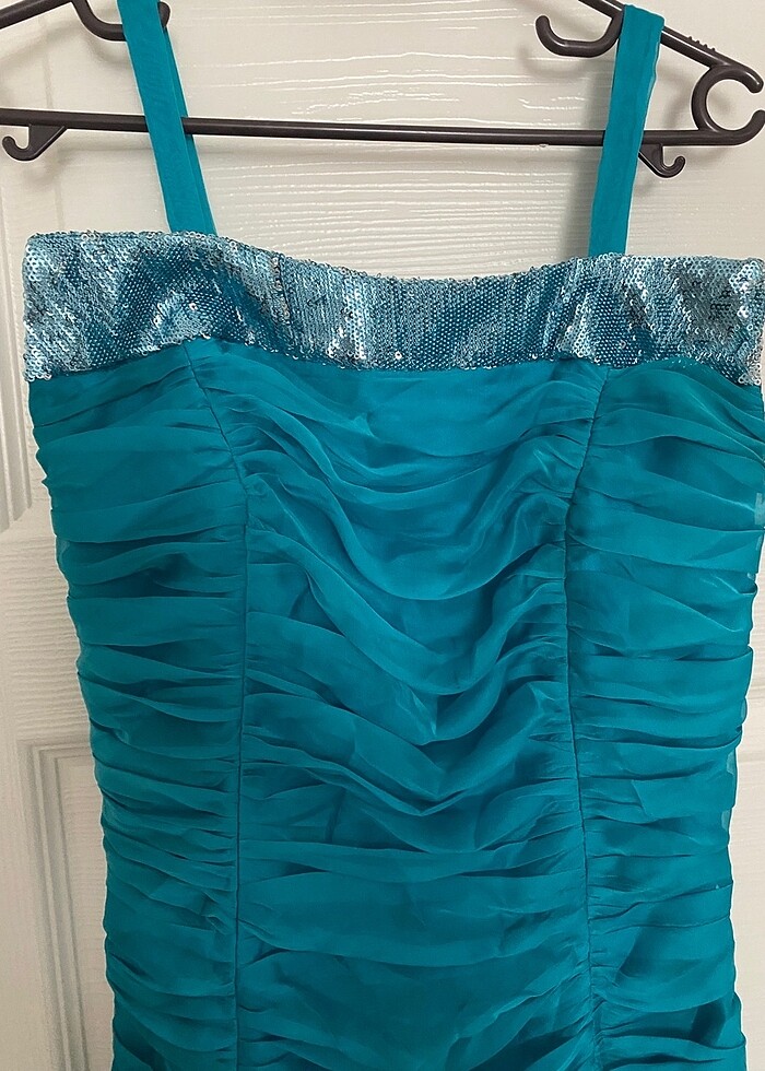 Drapeli kısa abiye - Görsel 2