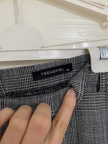 34 Beden gri Renk Trendyol mini etek