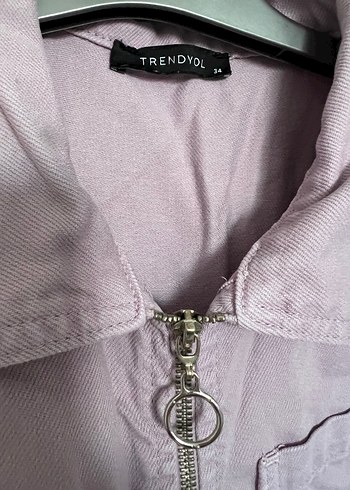 Kemerli Mor Kadın Kısa Tulum - Görsel 2