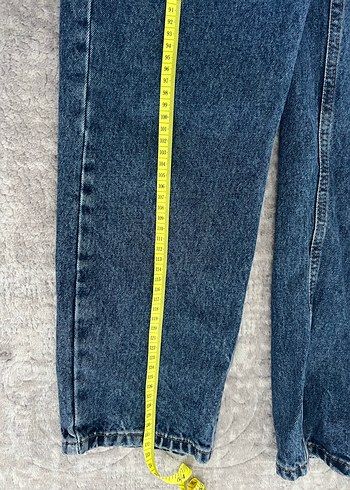 Kemer Detaylı Lacivert Denim Tulum - Görsel 5