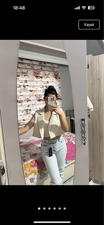 Crop blazer addax beyaz
