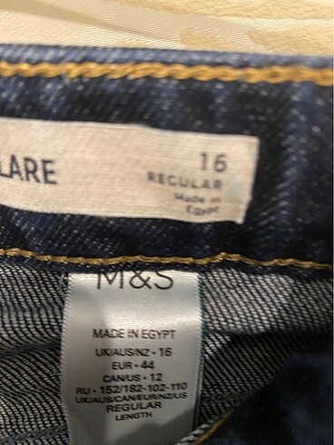 44 Beden lacivert Renk M&S flare jean.