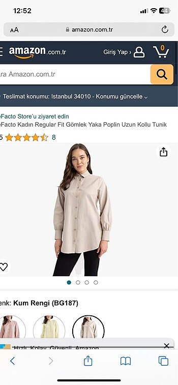 Defacto krem tunik gömlek