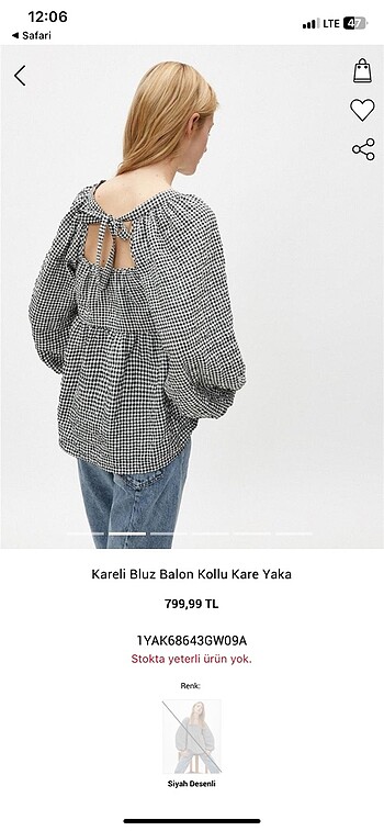 xl Beden Koton pöti kare bluz