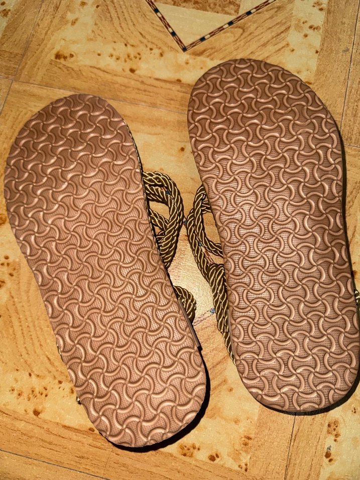 Kadın Bohem Tarzı Kahverengi Dolgu Topuklu Sandalet - Görsel 3