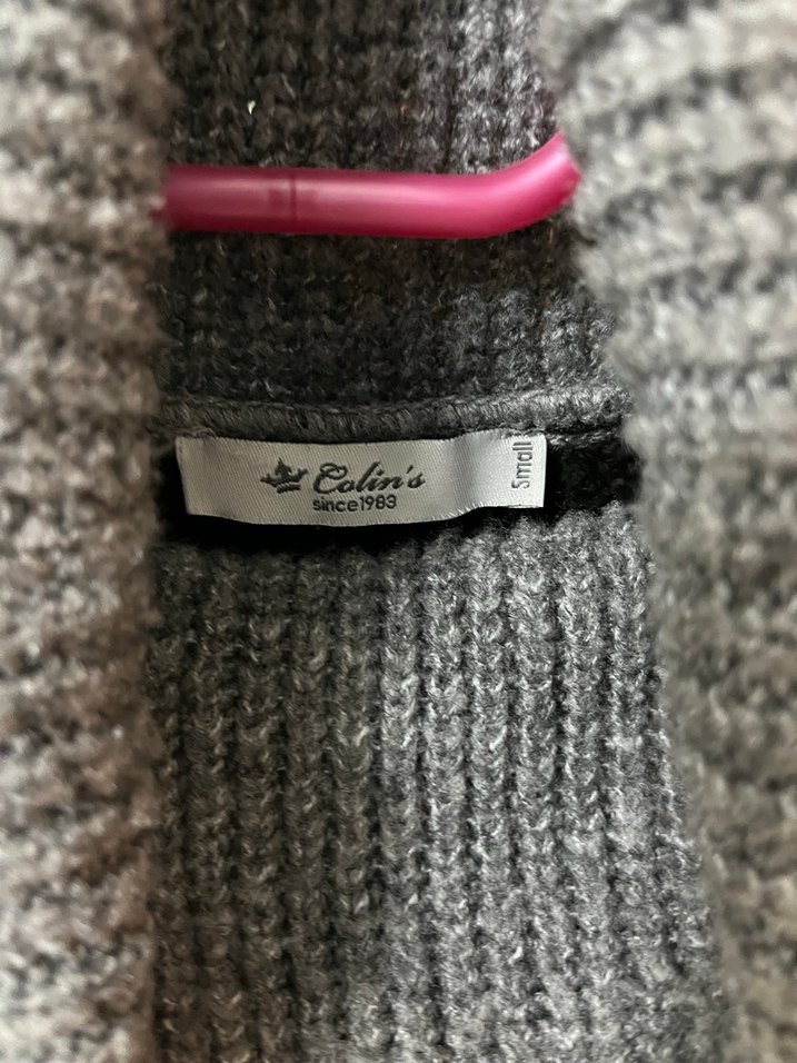 Gri Siyah Çizgili Boğazlı Kadın Kazak - Görsel 4