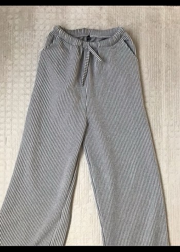 Çizgili Kadın Bol Kesim Pantolon - Görsel 2