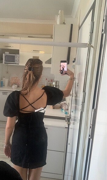 xs Beden siyah Renk Hm prenses kol elbise