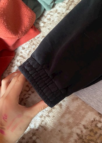 s Beden Siyah Rahat Kesim Kadın Eşofman Altı