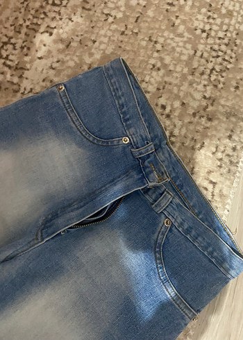 Gri Tonlu Batik Desenli Kadın Bol Kesim Midi Kot - Görsel 6