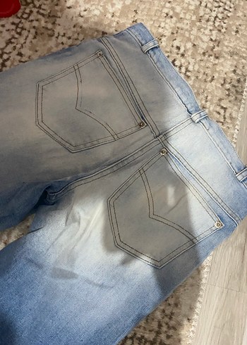 Gri Tonlu Batik Desenli Kadın Bol Kesim Midi Kot - Görsel 7