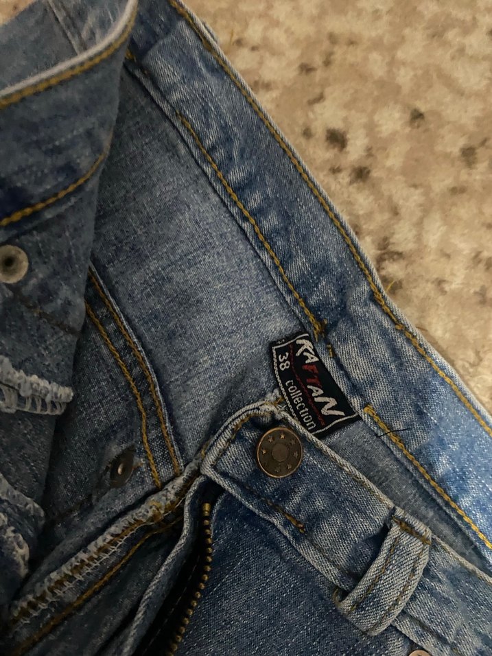 Gri Tonlu Batik Desenli Kadın Bol Kesim Midi Kot - Görsel 5