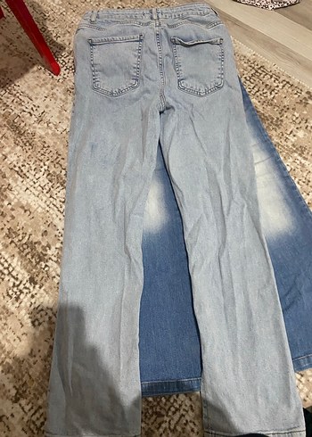 Kadın Mavi Rahat Kesim Midi Kot Pantolon - Görsel 2