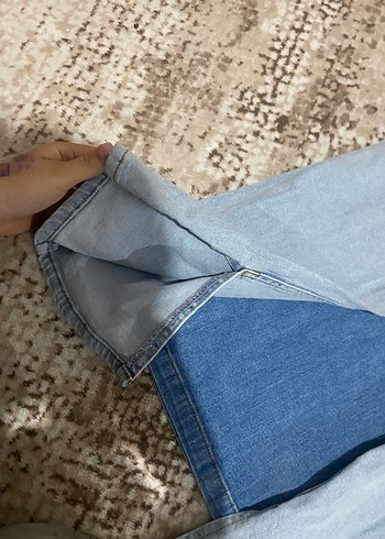 Kadın Mavi Rahat Kesim Midi Kot Pantolon - Görsel 7