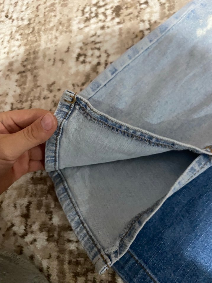 Kadın Mavi Rahat Kesim Midi Kot Pantolon - Görsel 3