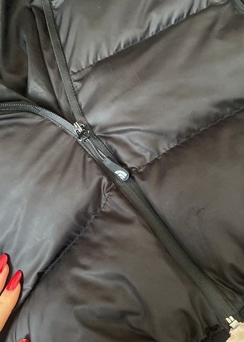 Siyah Kadın Midi Boy Kışlık Fermuarlı Ceket - Görsel 11