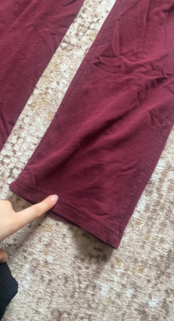 Bordo Fermuarlı Kadın Eşofman Altı - Görsel 2