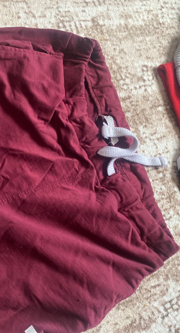 Bordo Fermuarlı Kadın Eşofman Altı - Görsel 4