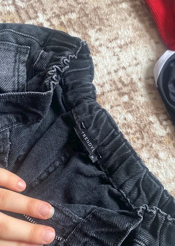 Gri Kadın Bol Kesim Denim Pantolon - Görsel 4