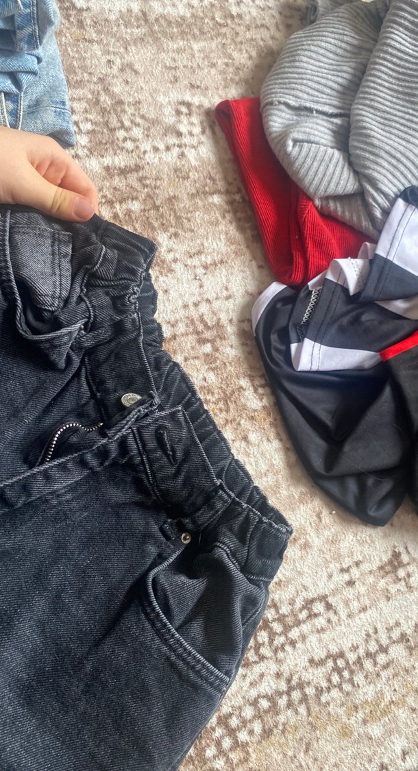 Gri Kadın Bol Kesim Denim Pantolon - Görsel 3