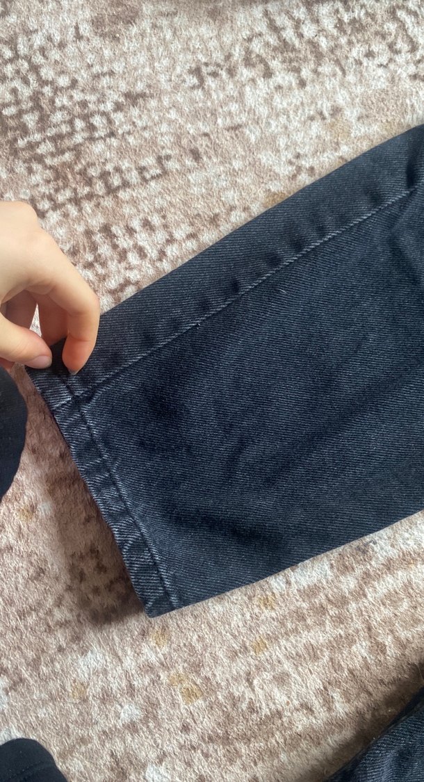 Gri Kadın Bol Kesim Denim Pantolon - Görsel 2