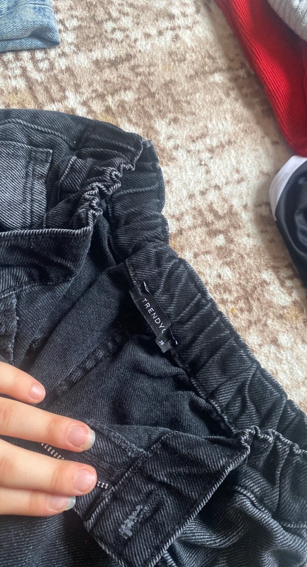 Gri Kadın Bol Kesim Denim Pantolon - Görsel 4