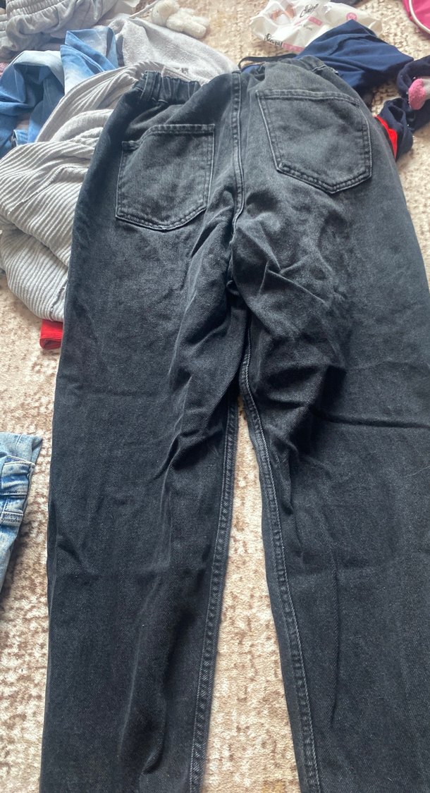 Gri Kadın Bol Kesim Denim Pantolon - Görsel 5