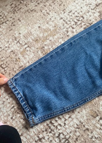 Kadın Mavi Bol Kesim Midi Kot Pantolon - Görsel 2