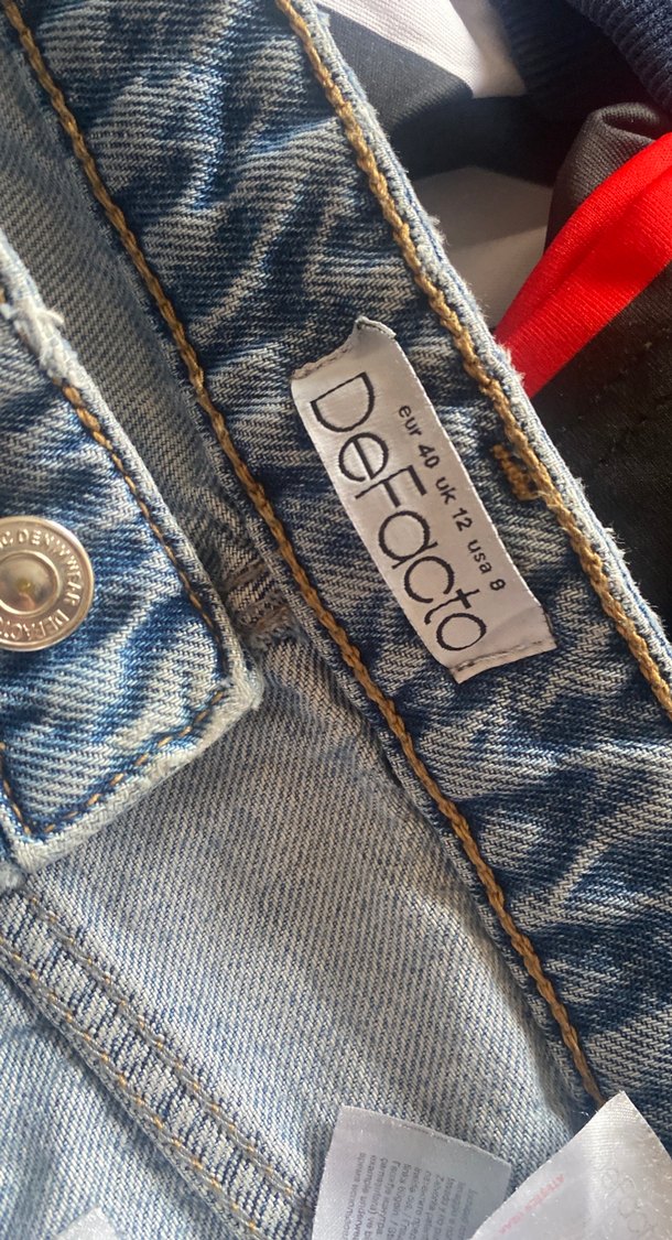 Kadın Mavi Bol Kesim Midi Kot Pantolon - Görsel 4