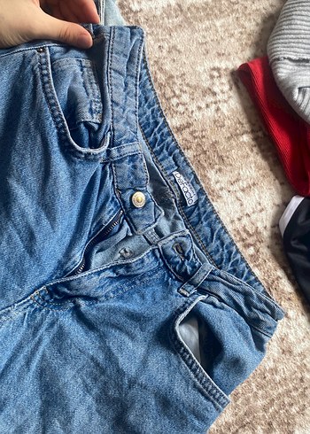 Kadın Mavi Geniş Paça Denim Pantolon - Görsel 3