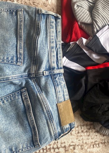 Gri Midi Boy Bol Kesim Kot Pantolon - Görsel 5