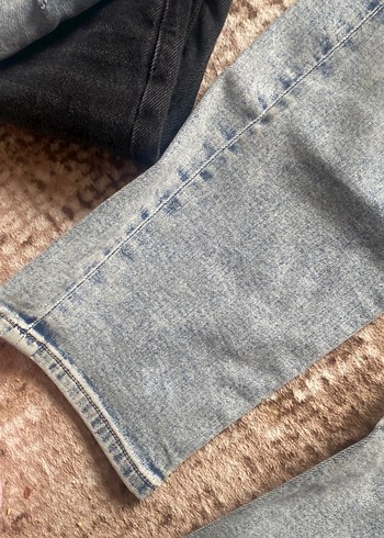 Gri Midi Boy Bol Kesim Kot Pantolon - Görsel 2