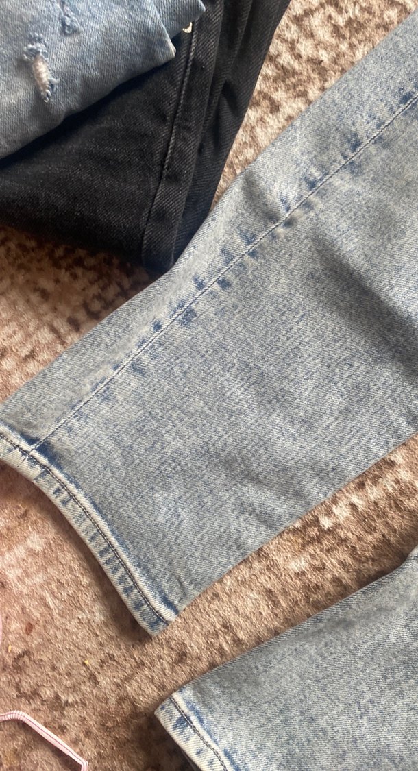 Gri Midi Boy Bol Kesim Kot Pantolon - Görsel 2