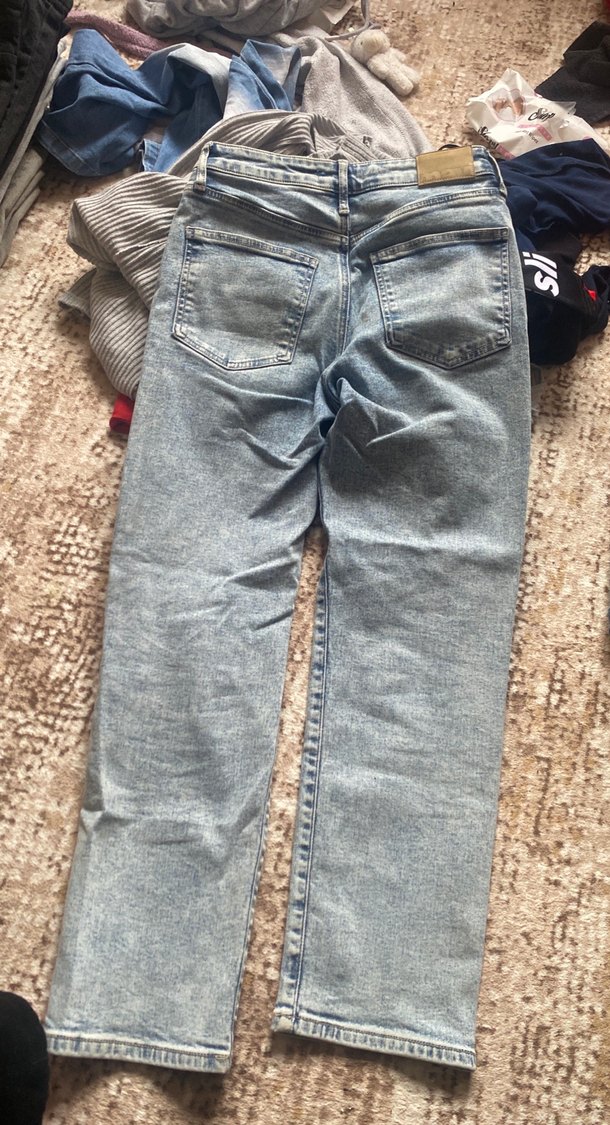 Gri Midi Boy Bol Kesim Kot Pantolon - Görsel 4