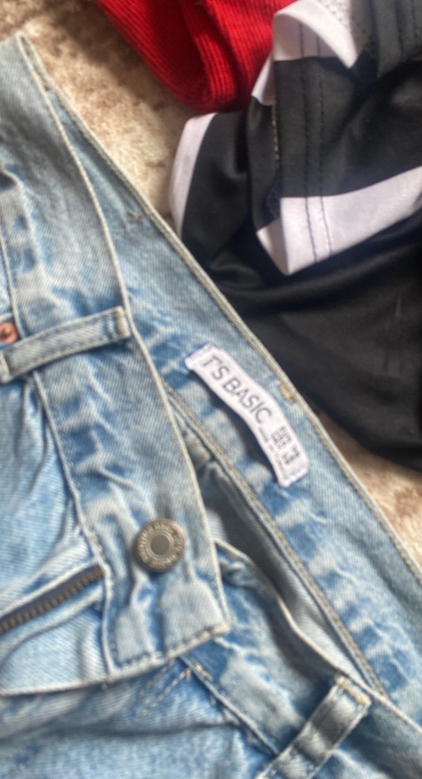 Kadın Gri Mavi Bol Kesim Midi Kot Pantolon - Görsel 5