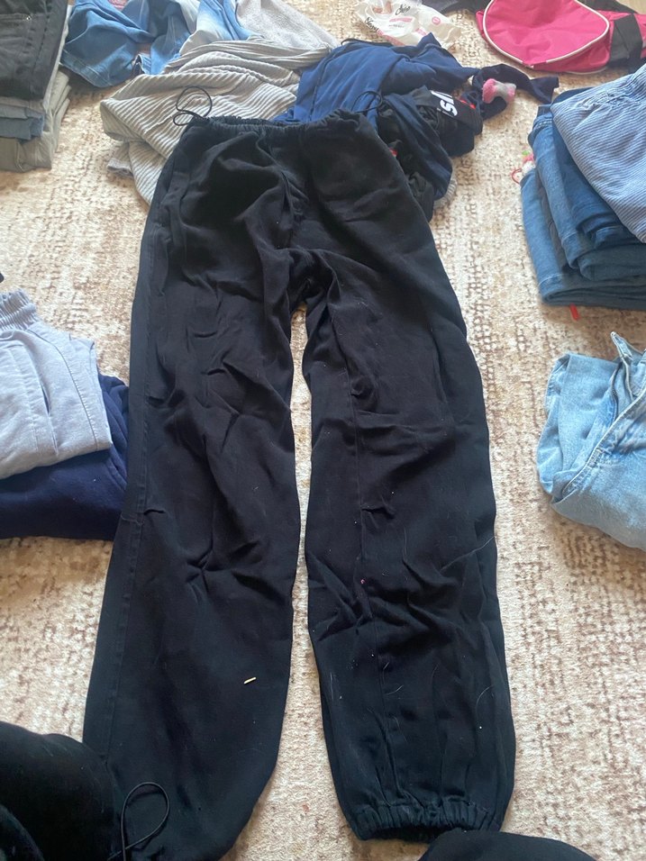 Fermuarlı Siyah Hamile Eşofman Altı - Görsel 4