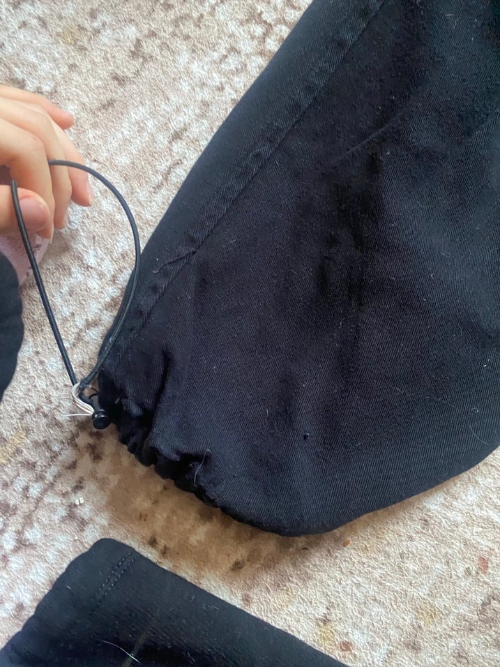 Fermuarlı Siyah Hamile Eşofman Altı - Görsel 3