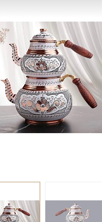 Bakır demlik beyaz