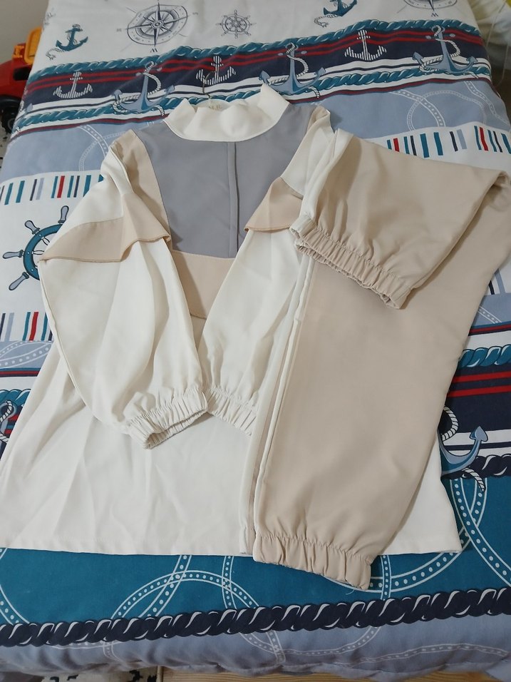 Bej Gri Kadın Fermuarlı Eşofman Takımı - Görsel 2