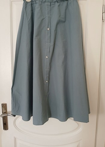 Mavi Rahat Kesim Kadın Keten Takım - Görsel 6