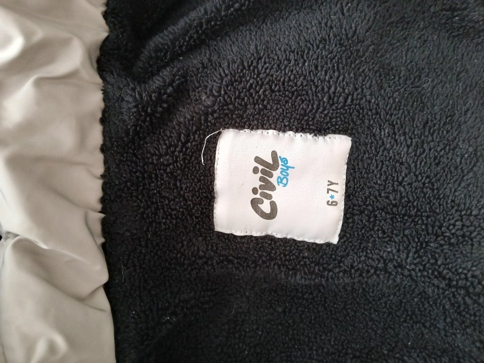 Gri Erkek Çocuk Kürklü Street Wear Kaban - Görsel 3