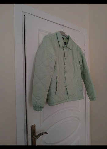 Düğmeli Pastel Yeşil Kadın Ceket - Görsel 5