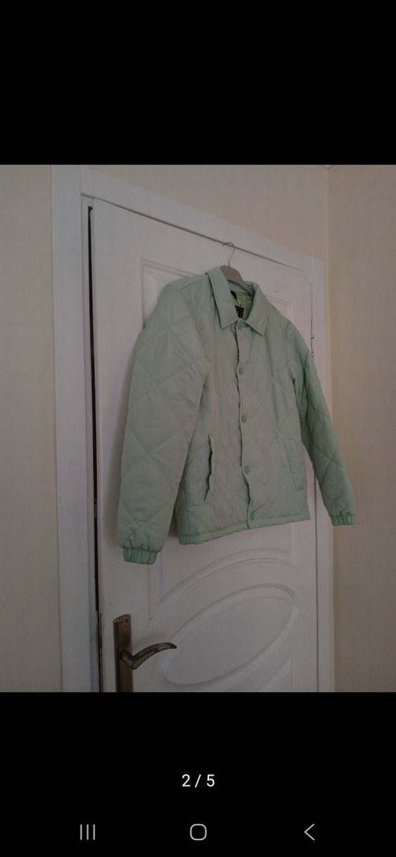 Düğmeli Pastel Yeşil Kadın Ceket - Görsel 5