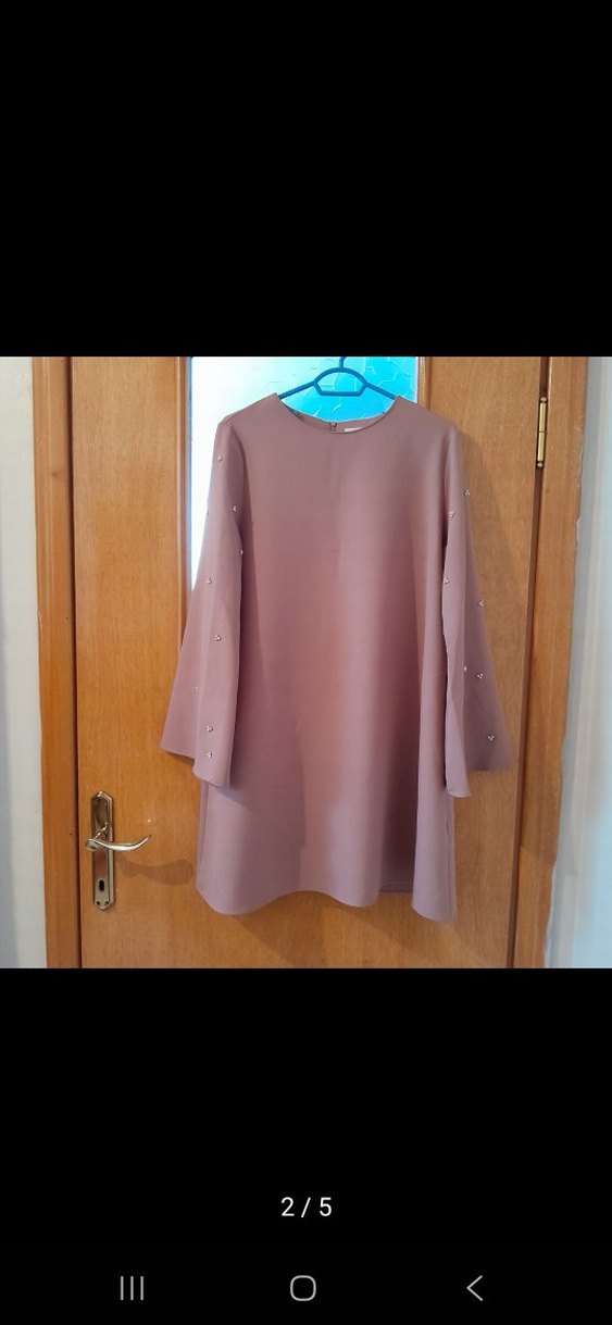 Kadın Bej Uzun Tunik Drapeli - Görsel 4