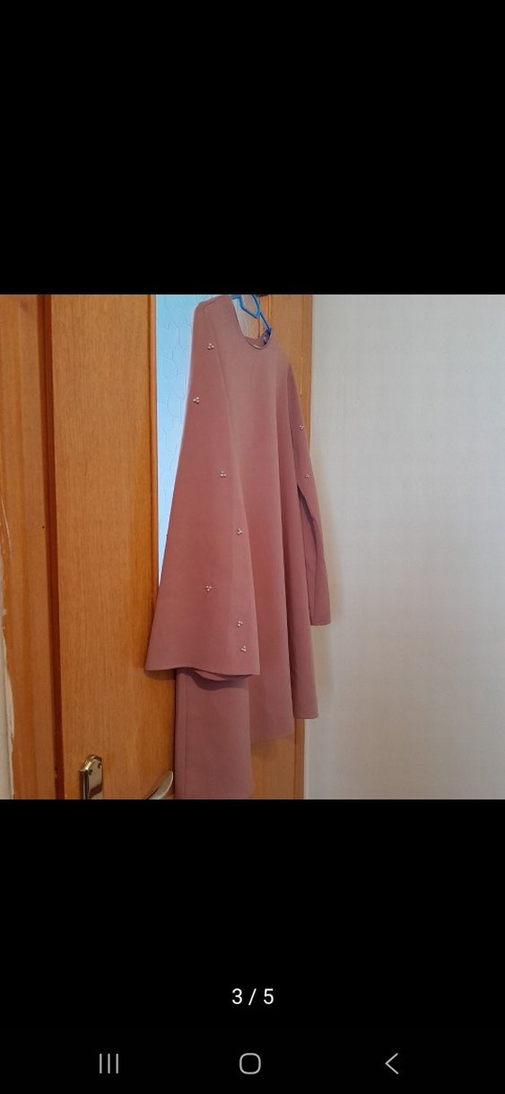 Kadın Bej Uzun Tunik Drapeli - Görsel 3